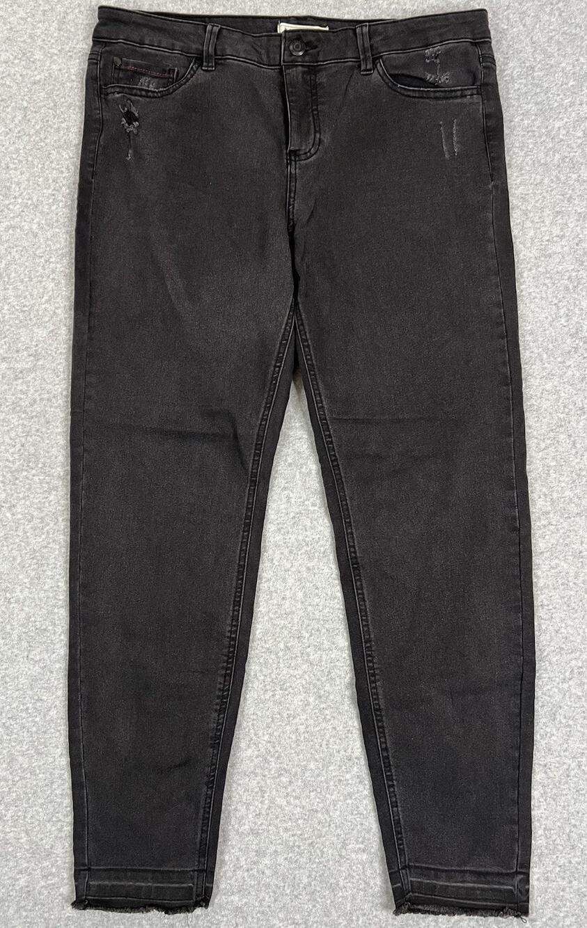 Adam Levine Black Jeans Women’s Size 17 Skinny Distressed Raw Hem